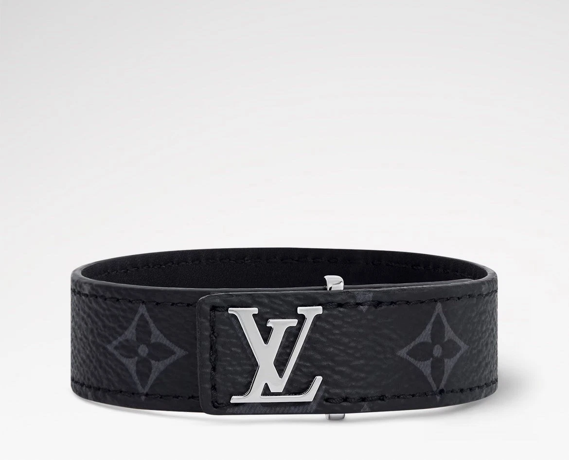 Louis Vuitton Black Leather LV Charm Bracelet Made in France Y2K Louis Vuitton Charm Bracelet Vintage - Etsy main image 3