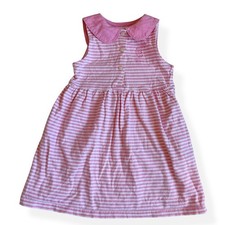 OshKosh B'gosh Pink Striped Dress Peter Pan Collar Cotton Vintage 90s 4T