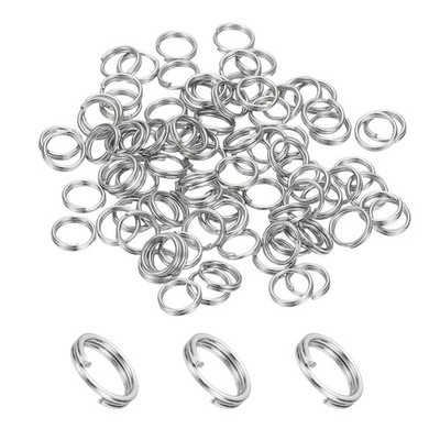 Runder Splitring, 100 Stk 5 mm kleine Splitringe mit Doppelschlaufen, für Silber