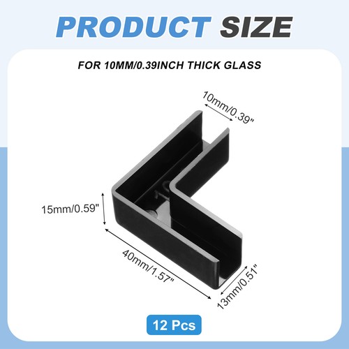 24 Stück Kunststoff Glas Verbinder, 10 mm dick L Form Glas zu Glas Klemme - Bild 2 von 6