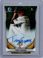 2014 Bowman Draft #BCA-TSU Trey Supak Chrome Draft Pick Autographs