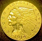 1914 $2.50 Indian Head Gold Quarter Eagle – U.S. Gold Coin