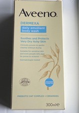 Aveeno Dermexa Daily Emollient Body Wash Very Dry Itchy Skin 300ml Prebiotic Oat