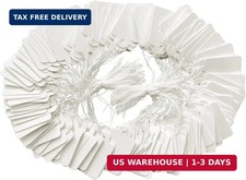 200 White Price Display Tags with String, White Pricing Writable Tags for Jewelr