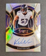 2025 KYLE VAN NOY PANINI SELECT SIGNATURES SILVER PRIZM AUTO BALTIMORE RAVENS 