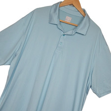 Callaway Men's Golf Polo Shirt XXL Short Sleeve Embroidered Striped Blue White