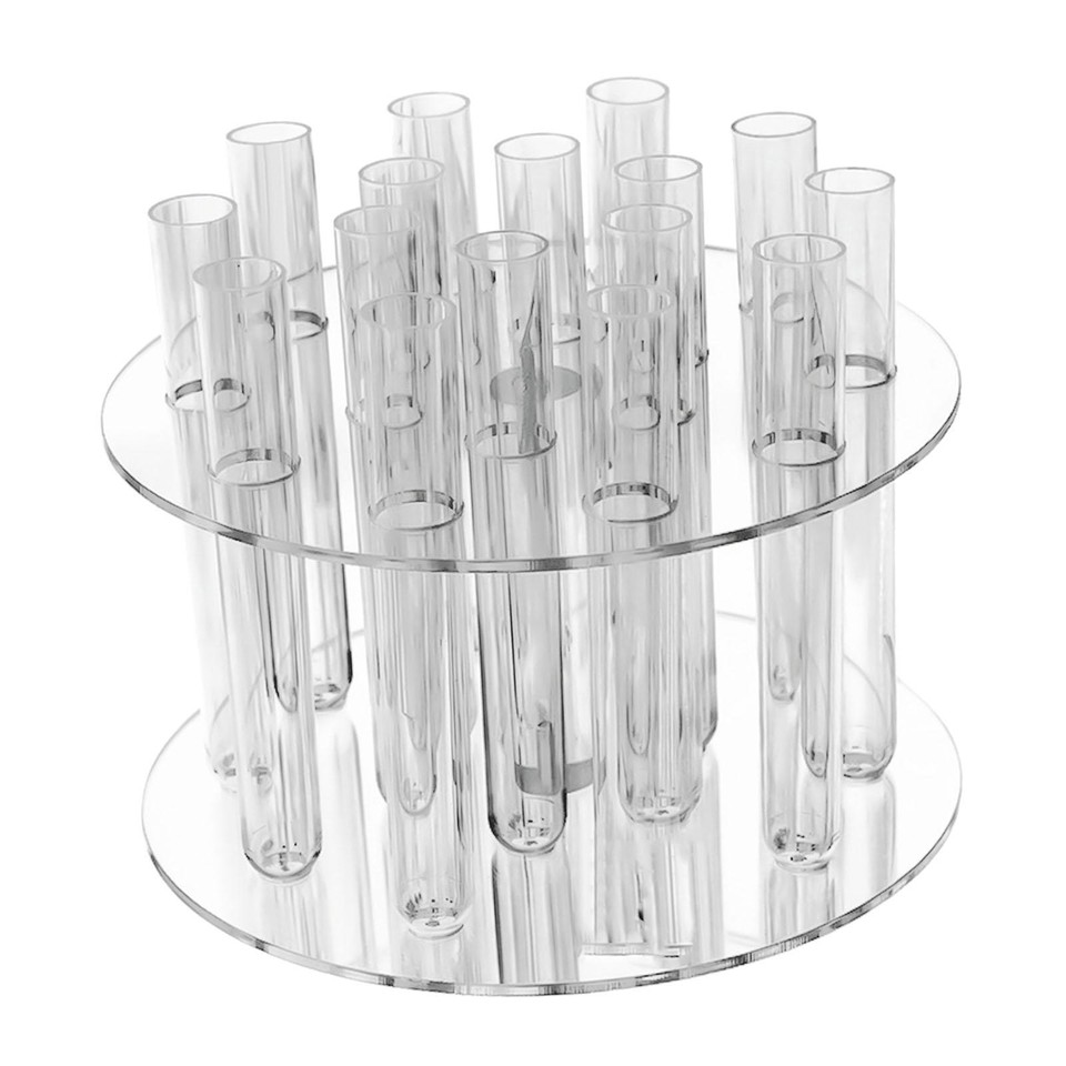 Hydroponic Test Tube Vase Clear Flower Vase with 16 Test Tube Table