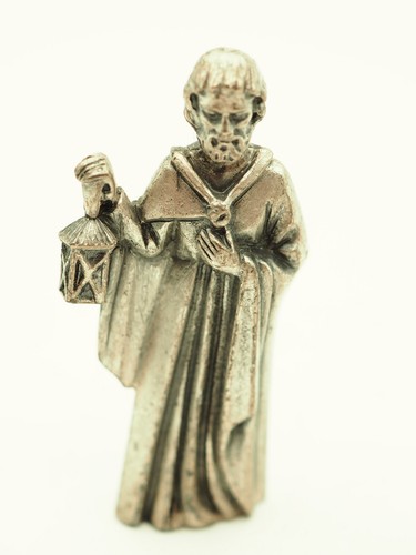 Belén Navidad peltre miniatura 5 piezas divino espiritualidad religiosa - Imagen 2 de 7