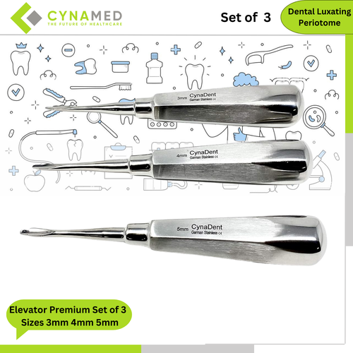 Dental Luxating Elevator 3mm Straight - Periotome Elevator For Tooth Extraction & Dentistry