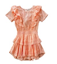 Love Shack Fancy NWT Natasha Orange Ruffle Tiered Mini Dress Small NEW $345