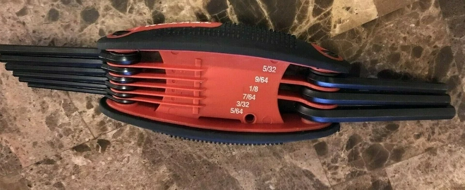 TEKTON 9-Piece Folding Hex Key Wrench Set, SAE Inches RED - Image 2 of 3