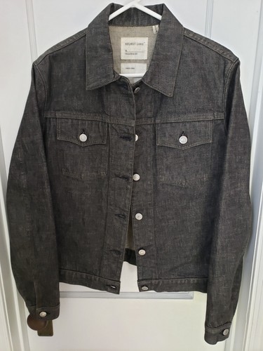 Vintage Helmut Lang Black Classic Denim Jacket 1999 Italy 46  USA 10 100% Cotton