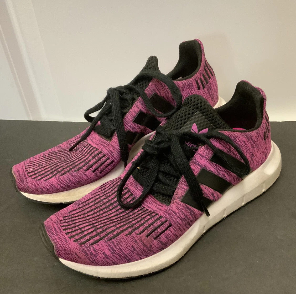 Adidas Swift Run Big Kids Shoes Shock Pink Cloud White Core Black EE7021 Sz 3.5