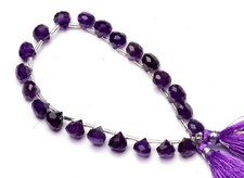Natural Gem Amethyst Nugget Cut 8mm Onion Shape Beads 8" Jewelry Supplies 71Cts.