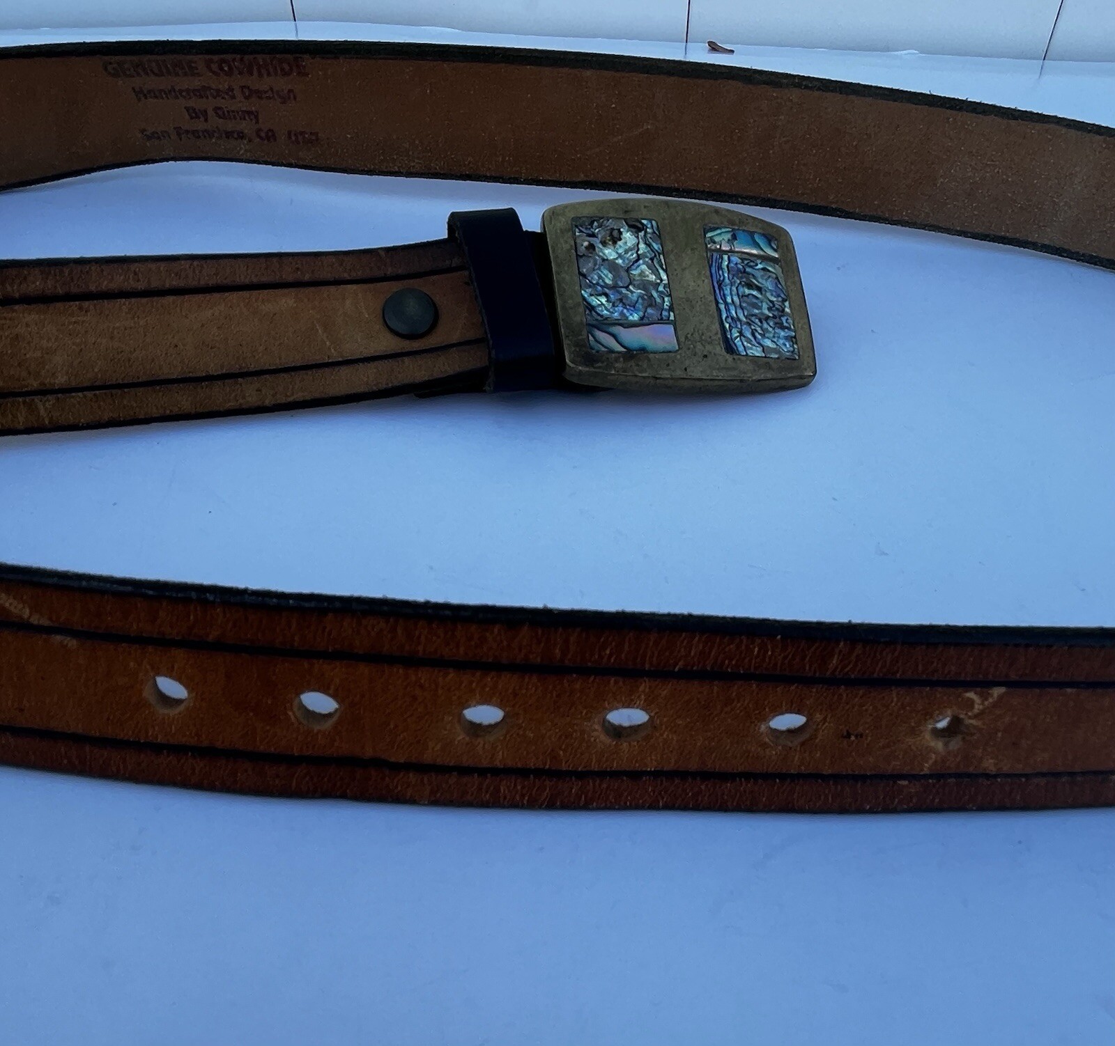 ALABONE SHELL SOLID BRASS BUCKLE WITH GENUINE COW… - image 7