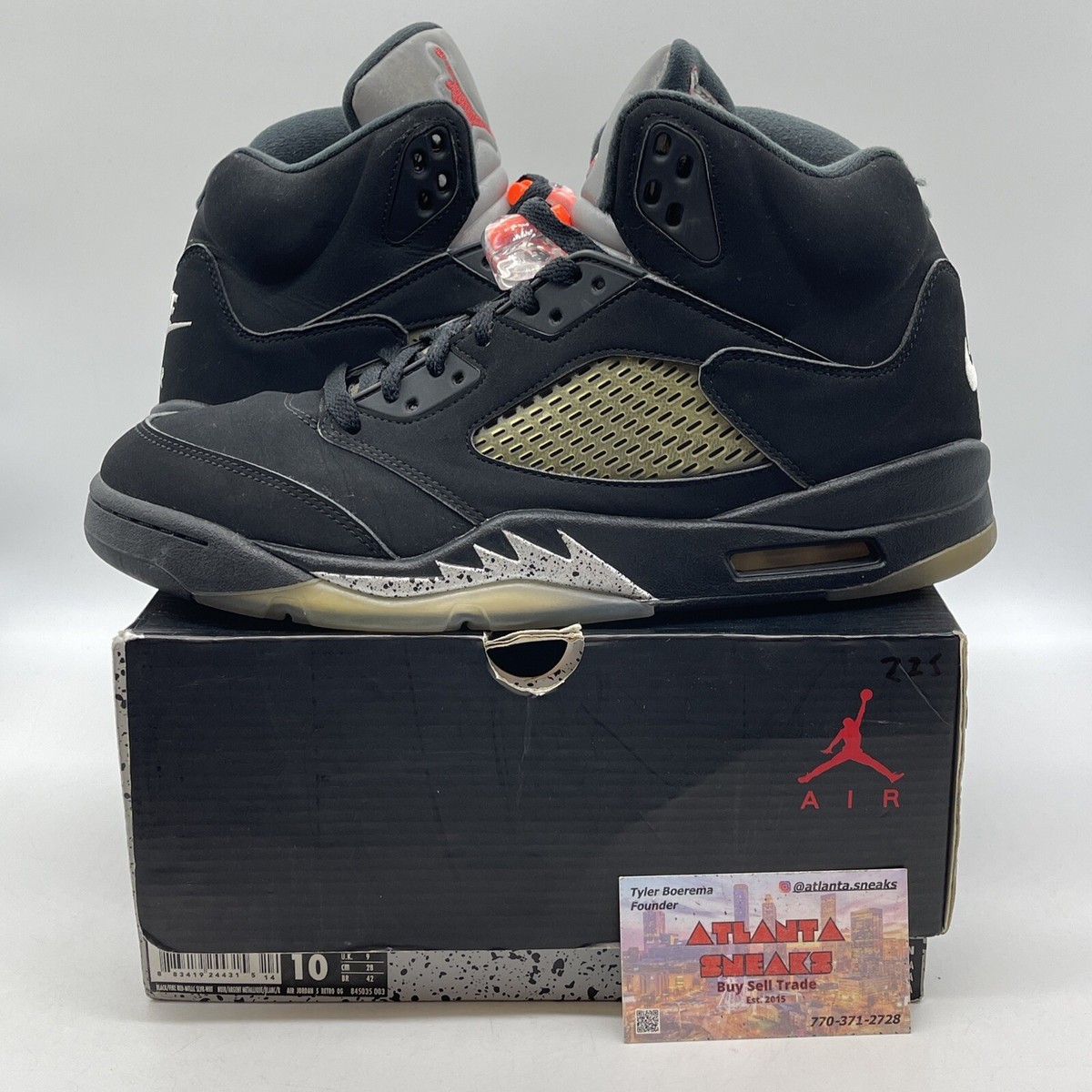 Size 10 - Jordan 5 OG Mid Metallic Silver Black Suede Size 10 - Jordan 5 OG Mid Metallic Silver Black Suede
