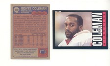 1985 Topps MONTE COLEMAN Washington Redskins Rookie Card