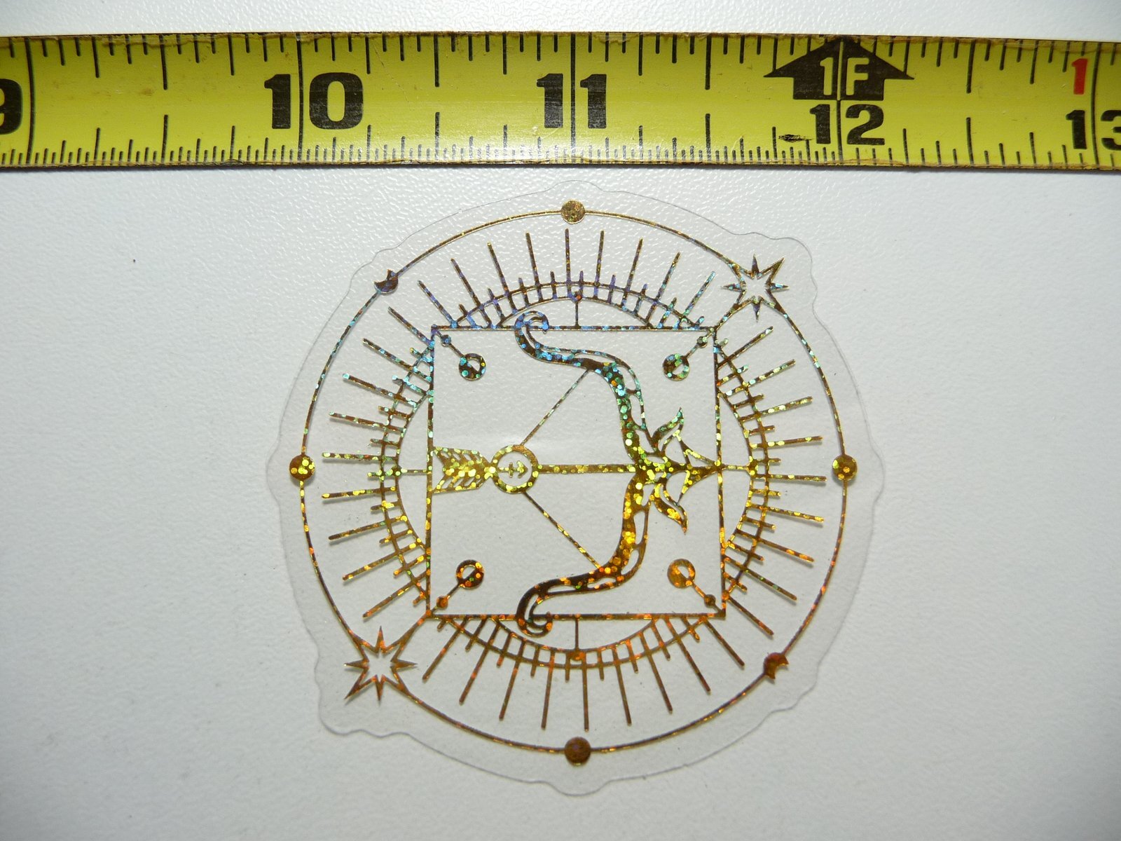 HOLOGRAPHIC ZODIAC SAGITTARIUS CIRCLE STICKER DECAL HOROSCOPE SIGN BIRTH MONTH
