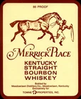 Vintage Whiskey Label Merrick Place Kentucky Straight Bourbon