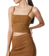 NWOT Alice Olivia Bronze Clarita Metallic Tank Top Size XS 195