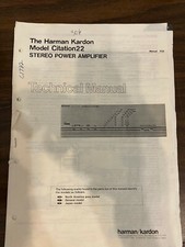 HARMAN KARDON CITATION 22 Service Manual ORIGINAL BOOK OR PDF-FREE SHIPPING