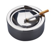 Metall Aschenbecher Wind Klapp Ascher Ashtray Löscher rund silber Chrom 