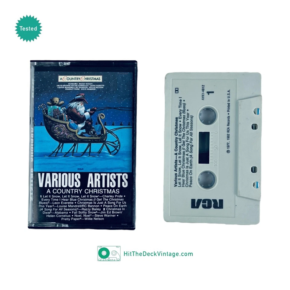 A Country Christmas Various Artists Cassette Tapes (1982) Volume 1 & 2 TESTED Foto 3 de 4