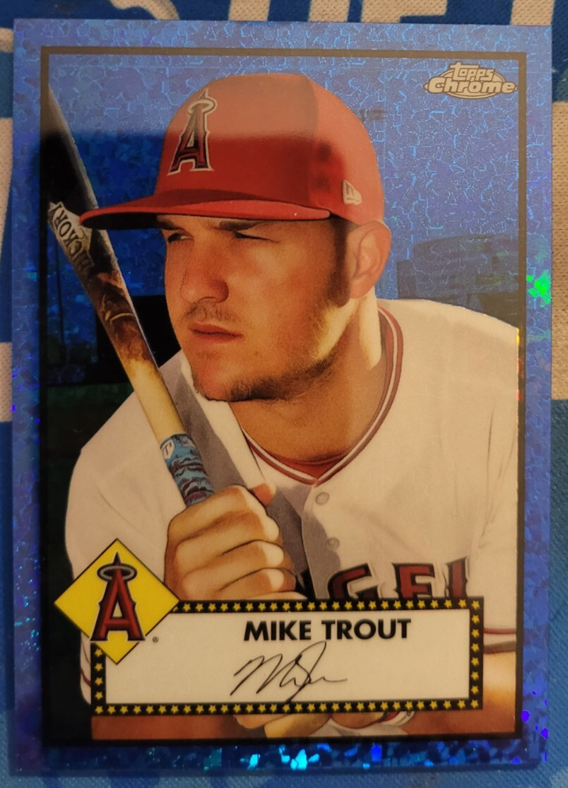 2021 Topps Chrome Platinum Anniversary blue Mini-Diamond Mike Trout /199
