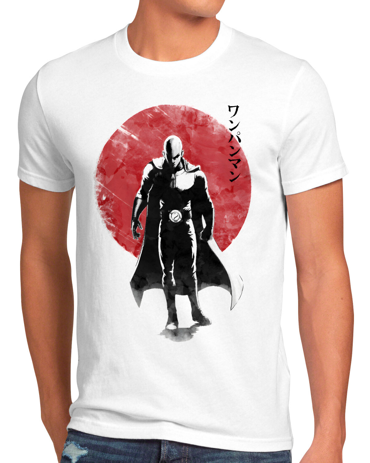 Sunset Hero Hombre Camiseta Saitama One Punch Cosplay