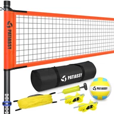 32ft Portable Volleyball Net Set System for Backyard Outdoor Beach w/ Ball,Pump