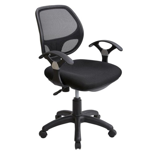 Techni Mobili Midback Mesh Task Office Chair Black Polyester