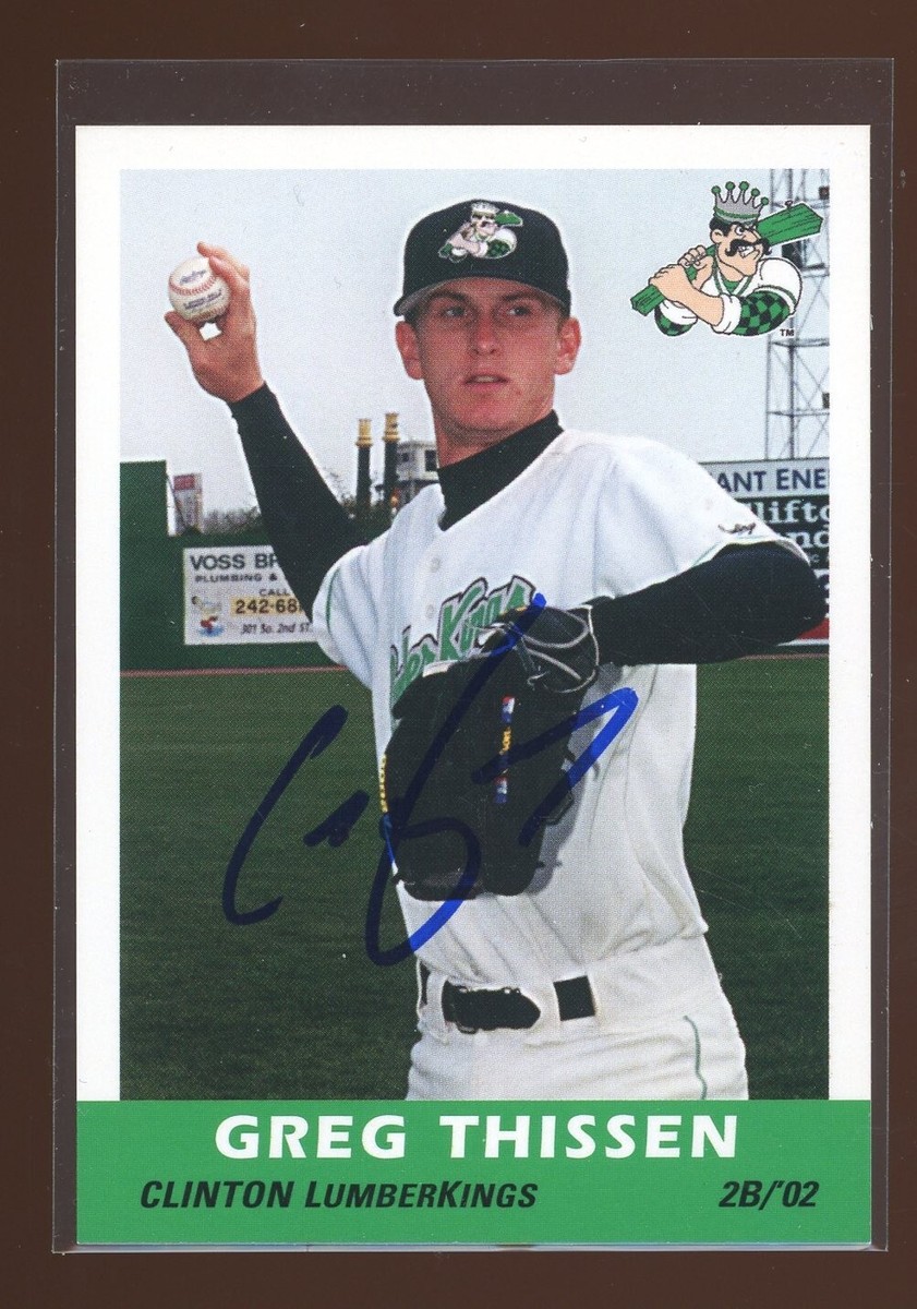 2002 Clinton Lumberkings GREG THISSEN Signed Card autograph EXPOS