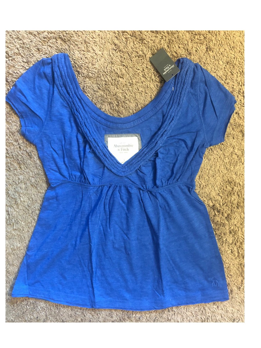 NWT $44 ABERCROMBIE & FITCH TWISTED OPEN NECK TOP | eBay
