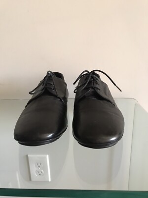 AUTHENTIC PRADA BLACK LEATHER LACE UP 2ED 034 MEN'S FLAT SHOES