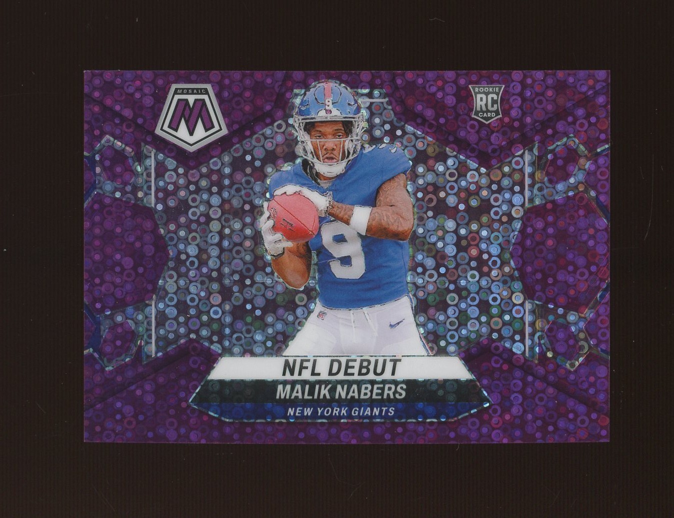 2024 Mosaic No Huddle Purple #284 Malik Nabers Giants RC Rookie 11/50