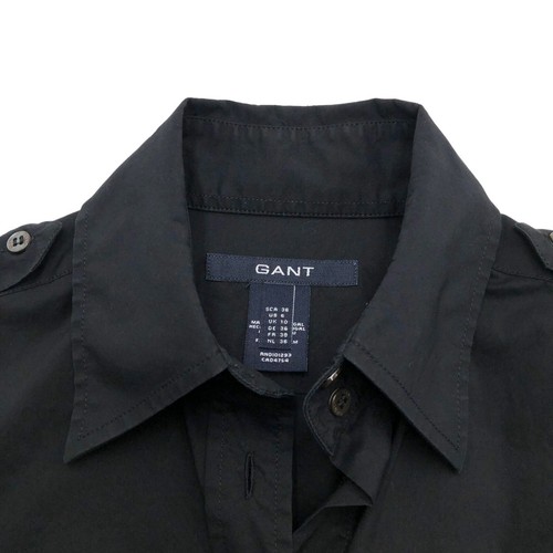 GANT Shirt Casual Formal Slim Black Short Sleeve Women Size UK:10 - S - Picture 4 of 8