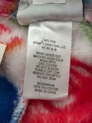 Dylan’s Candy Bar Fluffy Zip Up One Piece Candy Spill PJ’s Youth Med Unisex New - Picture 13 of 13