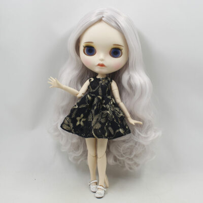 12'' Factory blythe 1/6 BJD fantasy grey Curly hair custom matte face Carved lips