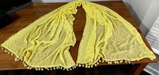 Women  s Shear BoHo hippie gypsy scarf wrap Tassels Yellow Fairy Romantic Lovely