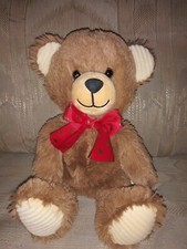 Dan Dee Valentine Day Teddy Bear Plush 10" Brown Red Bow Gold Hearts Stuffed...