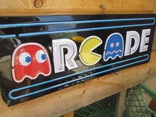 PAC MAN MS ARCADE GAME METAL COOL SIGN VINTAGE LOOK VIDEO PINBALL COIN AMUSEMENT