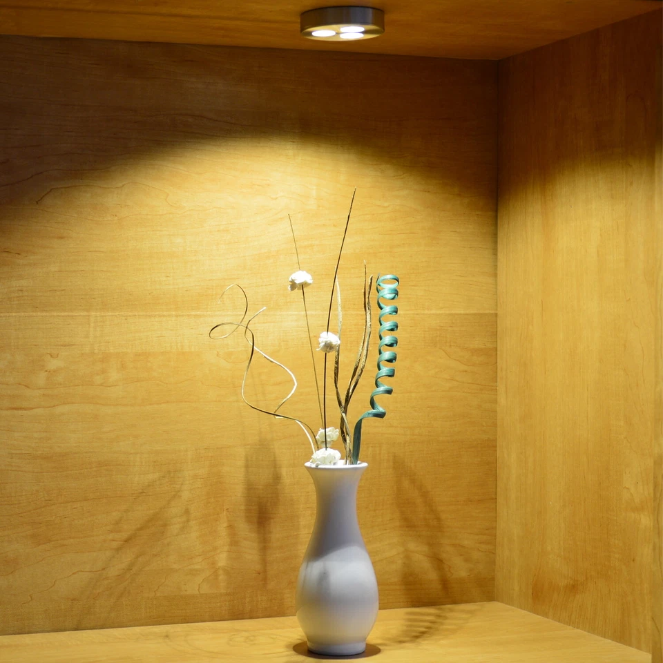 ABI 3W LED Puck Lights Elegant Machined Aluminum for Kitchen Bookcase Showcase - Image 3 of 4