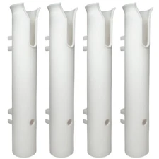 Pactrade Marine Wall-Mounted Single-Tube Fishing Rod Holder (4-Pack), White