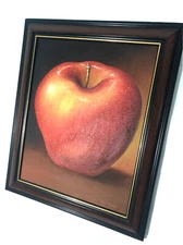 Apple Painting-Framed Signed Original Oil On Canvas-24”Tx20.5”L  Still Life -Art