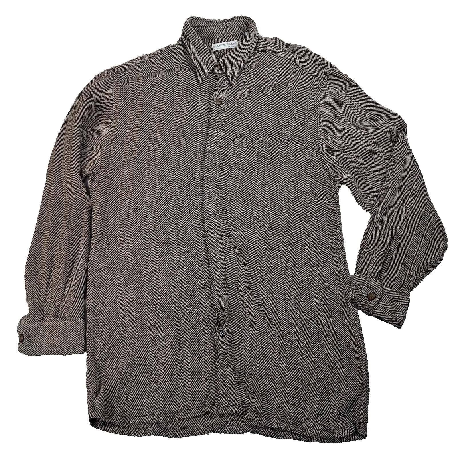 Wool Blend Striped Dress Shirts for Men