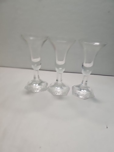 3 Classic Rose Rosenthal Group Germany Crystal Cordial Liqueur Glasses Flowers - Picture 5 of 5