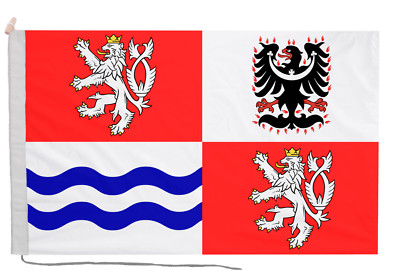 Mittelböhmen Flagge mit Seil und Knebel - Handarbeit in Großbritannien