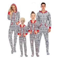 Matching Christmas Pajamas Family Set Bodysuit with Hoodie Christmas One Piece