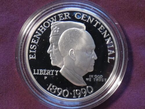 1990-P U.S. Mint Eisenhower Centennial Proof Silver Dollar w/ COA & OGP #3280 - Picture 2 of 14