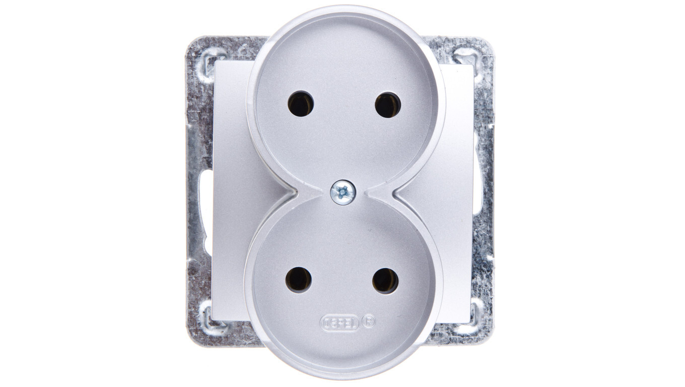 IMPRESJA Double socket b/u silver GP-2YR/m/18 /T2UK